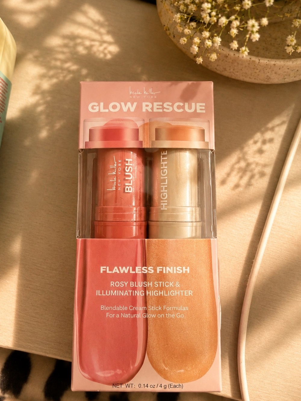 Nicole Miller Glow Rescue Blush Stick & Highlighter